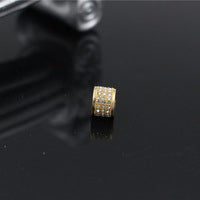 Plated Alloy Rhinestone Charm Bar