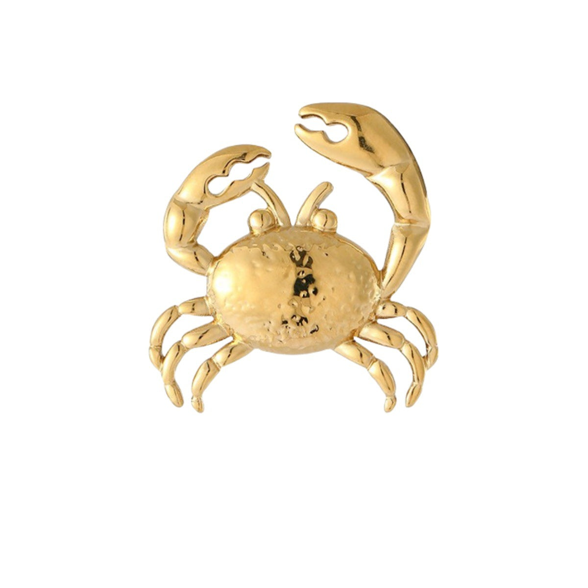 Pendientes y colgante de acero inoxidable con forma de cangrejo de moda para mujer con acabado chapado