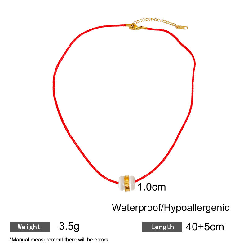 Sweet Sporty Fruit Geometric Acrylic Pendant Necklace with Plated Finish