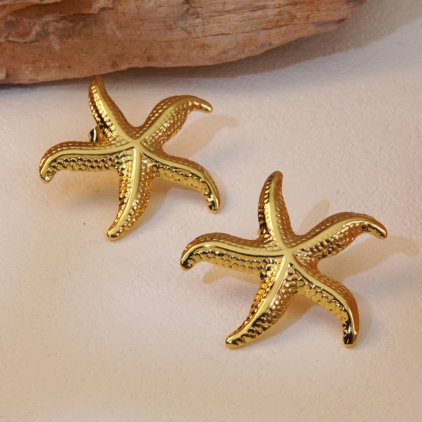 Star Shaped Titanium Steel Plated Stud Earrings for Women