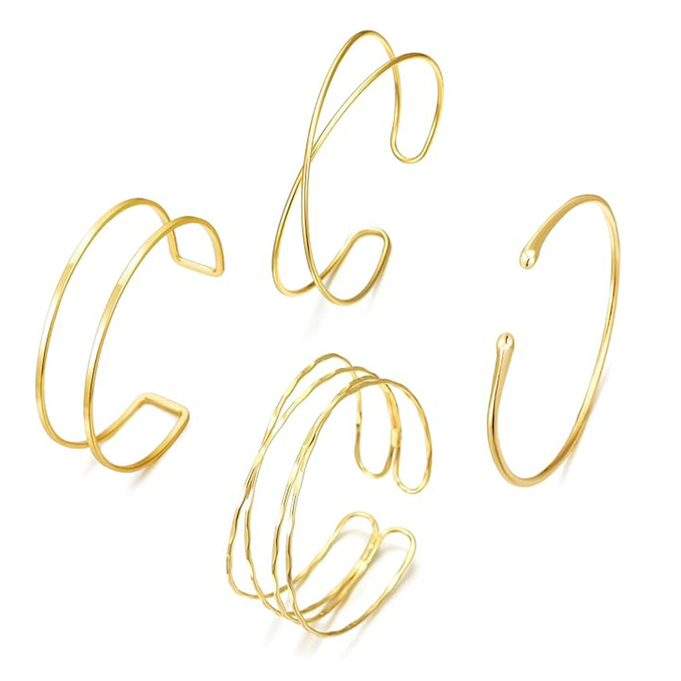 Minimalist Elegant Geometric Plated Iron Adjustable Open Arm Cuff Bracelet