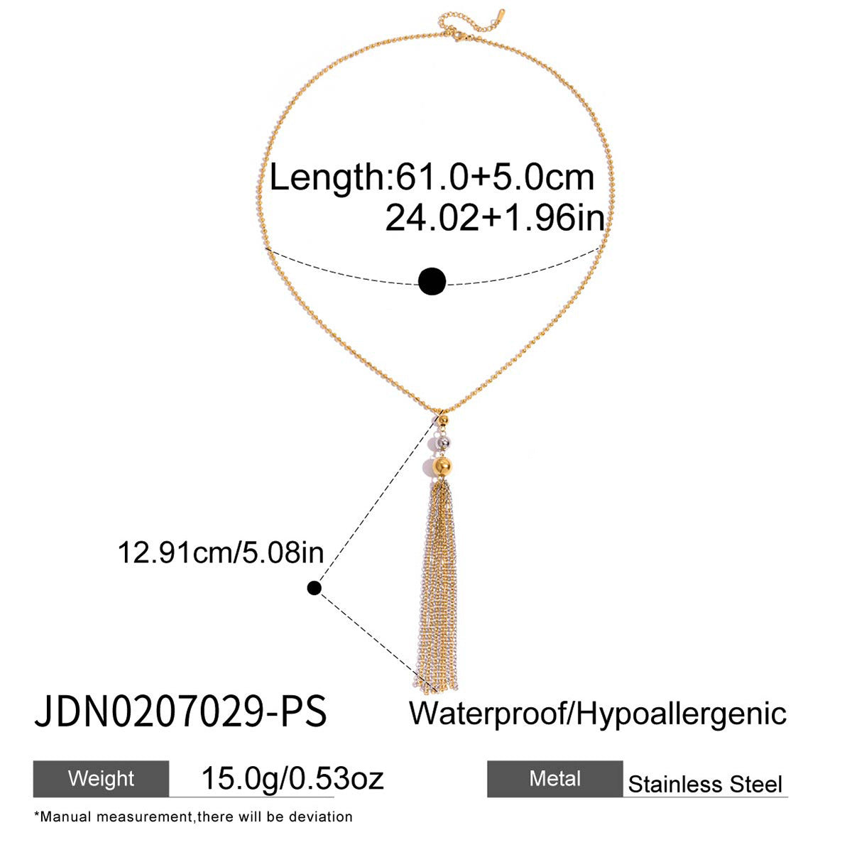 Collana con ciondolo geometrico in acciaio inossidabile da donna con ciondolo in acciaio al titanio e finitura placcata, catena per maglione alla moda e casual