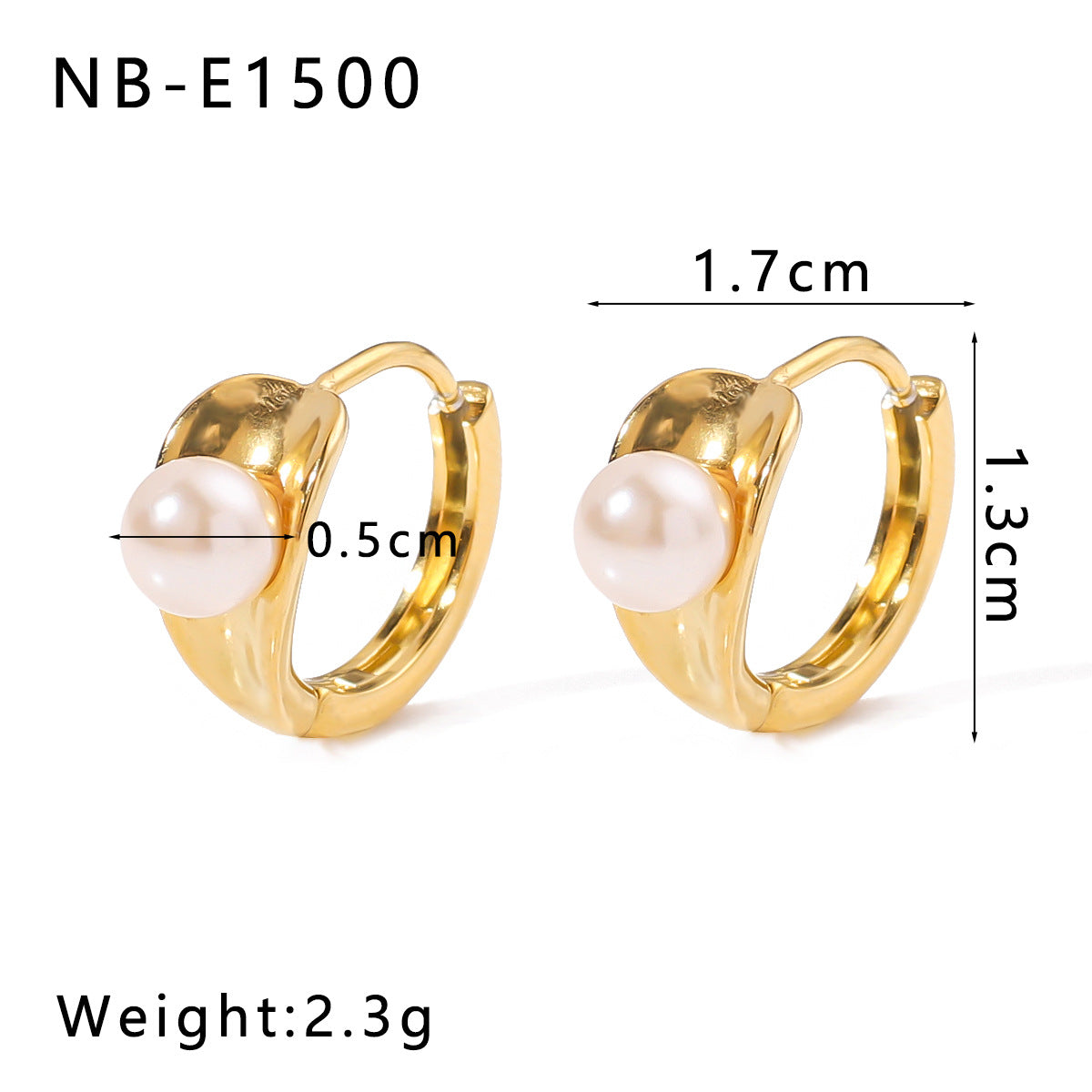 Minimalist Stainless Steel 18K Gold Plated Flower-Shaped Hoop Earrings with Rhinestone and Pearl Inlay for Women