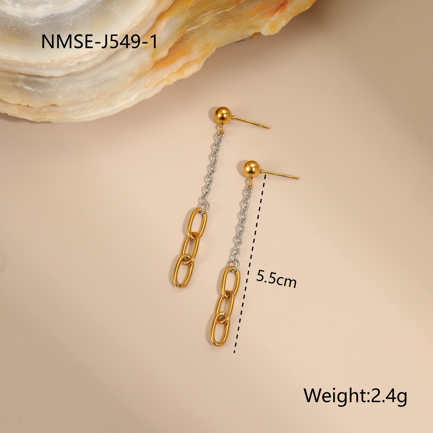 Collana geometrica alla moda in acciaio inossidabile con finitura placcata per donna