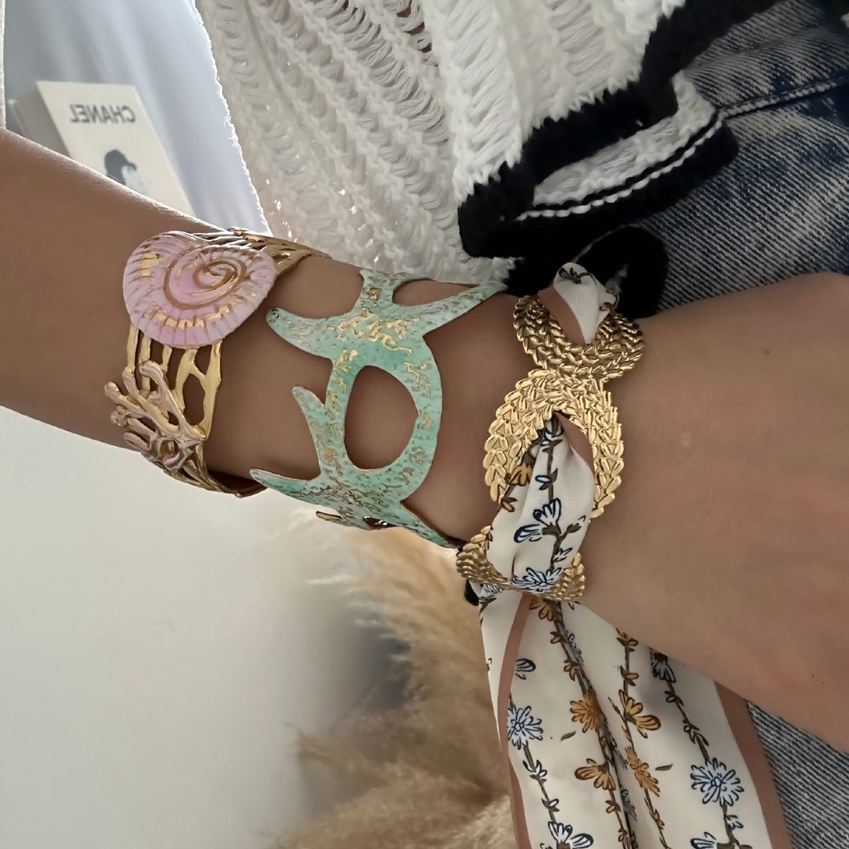 Starfish Stainless Steel Plated Bracelet for Women