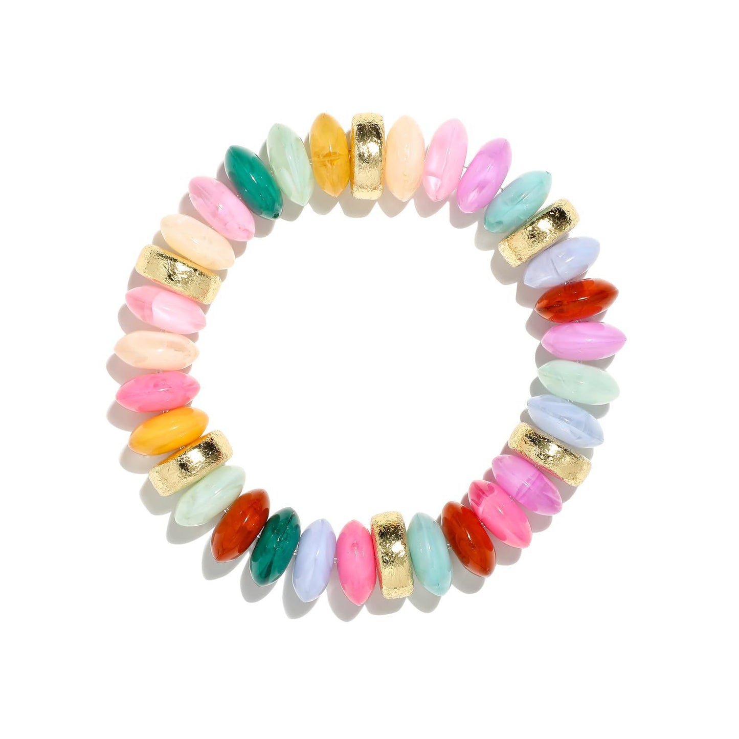 Bohemian Geometric Oval Resin Beaded Bracelet for Women