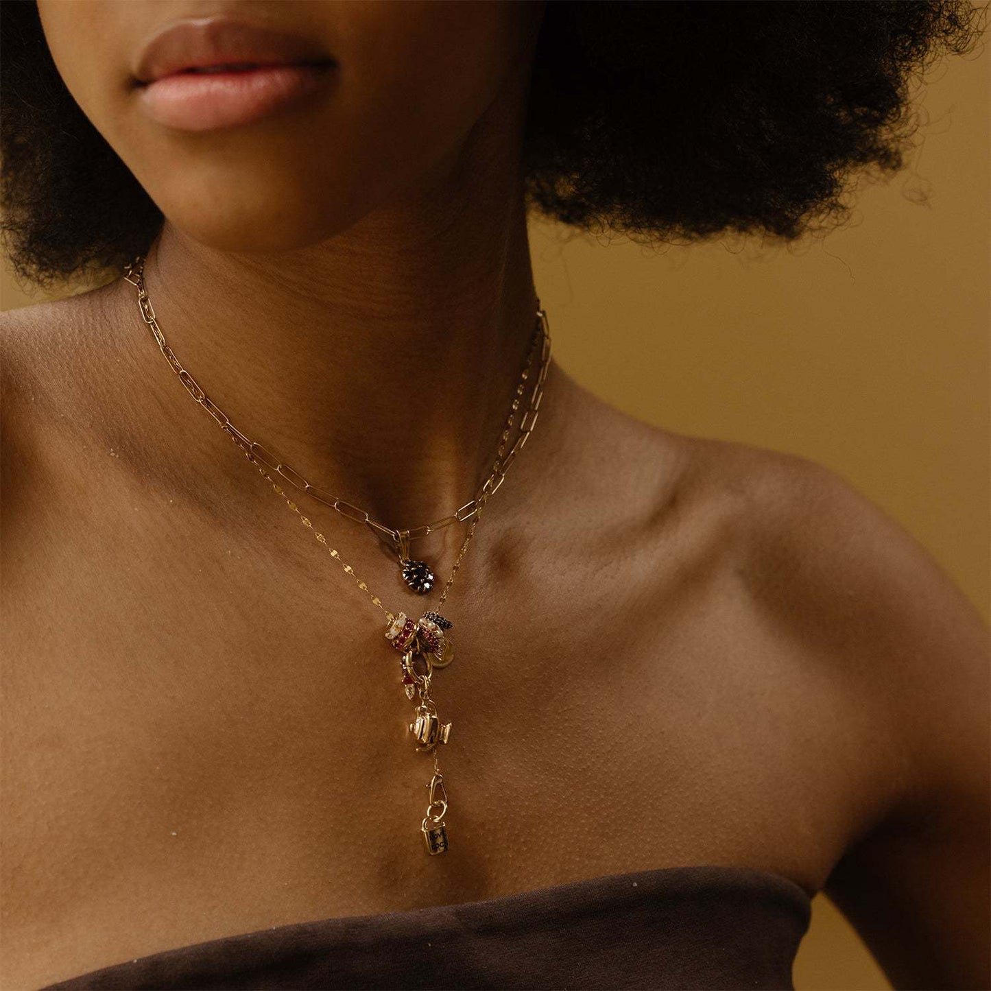 Vintage Plated Stainless Steel Pendant Charm Bar for Women