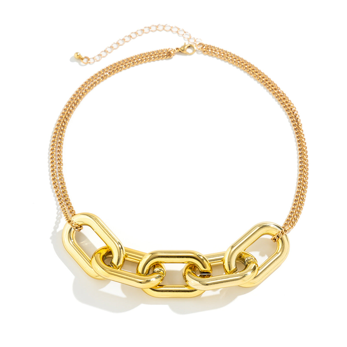 Minimalist Punk Geometric Iron Plated Necklace Cable Chain Women's Jewelry