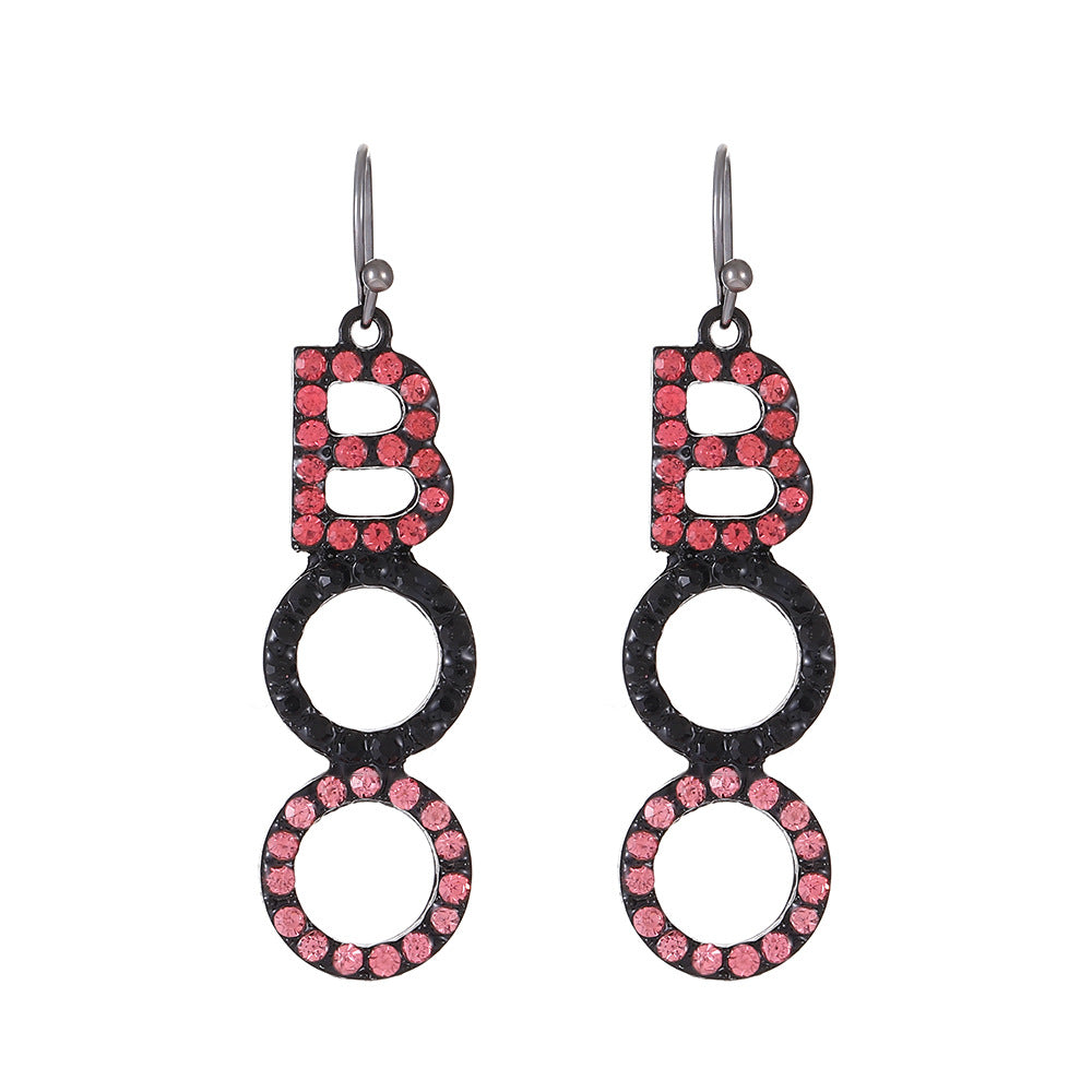 Pendientes de aleación con diseño de calabaza y calavera, estilo punk, chapados en oro, para mujer, temáticos de Halloween