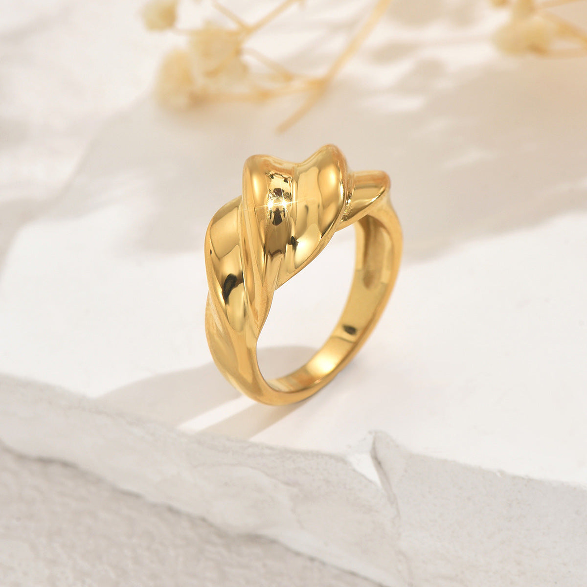 Anillo Retorcido Geométrico Minimalista de Aleación de Zinc con Acabado Chapado para Mujer Anillo Ajustable para Dedo Índice
