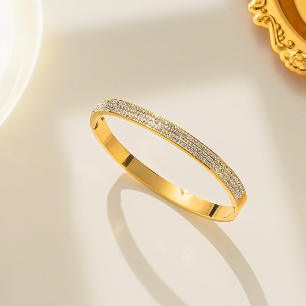 Bracciale da donna minimalista in acciaio inossidabile con cielo stellato, accessorio di moda ipoallergenico e resistente allo scolorimento