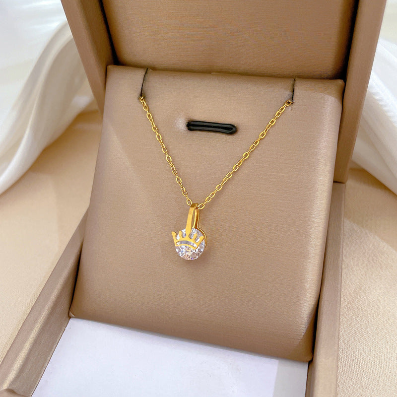Collana Punk Minimalista Dolce Cuore Geometrico in Acciaio Inossidabile con Catena Irregolare