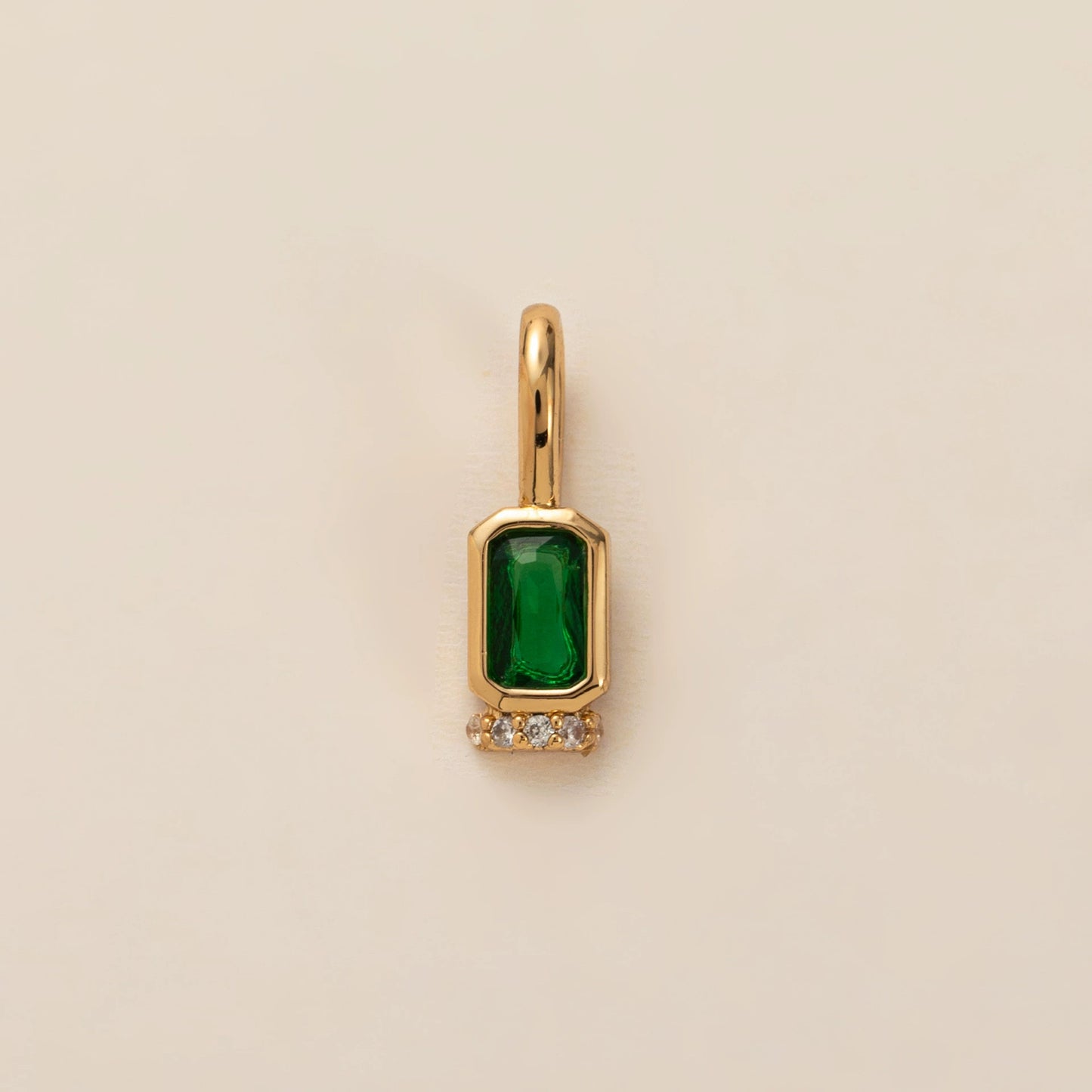 Vintage 18K Gold Plated Stainless Steel Geometric Birthstone Charm Bar Necklace PVD Plating Unisex