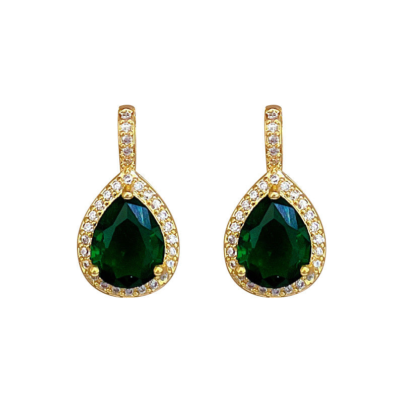 Set di collana e orecchini pendenti geometrici in acciaio al titanio di lusso con intarsi di strass