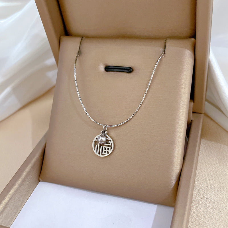 Collar Minimalista de Acero de Titanio Geométrico con Dije de Acero Inoxidable 304 Bañado para Unisex