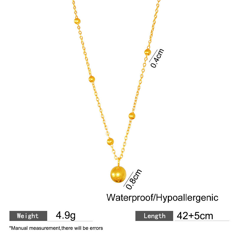 Minimalist Sweet Gold Plated Titanium Steel Heart Pendant Necklace for Unisex
