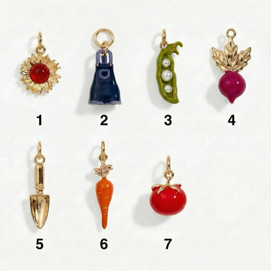 Vintage Plated Brass Stainless Steel Vegetable Charm Bar