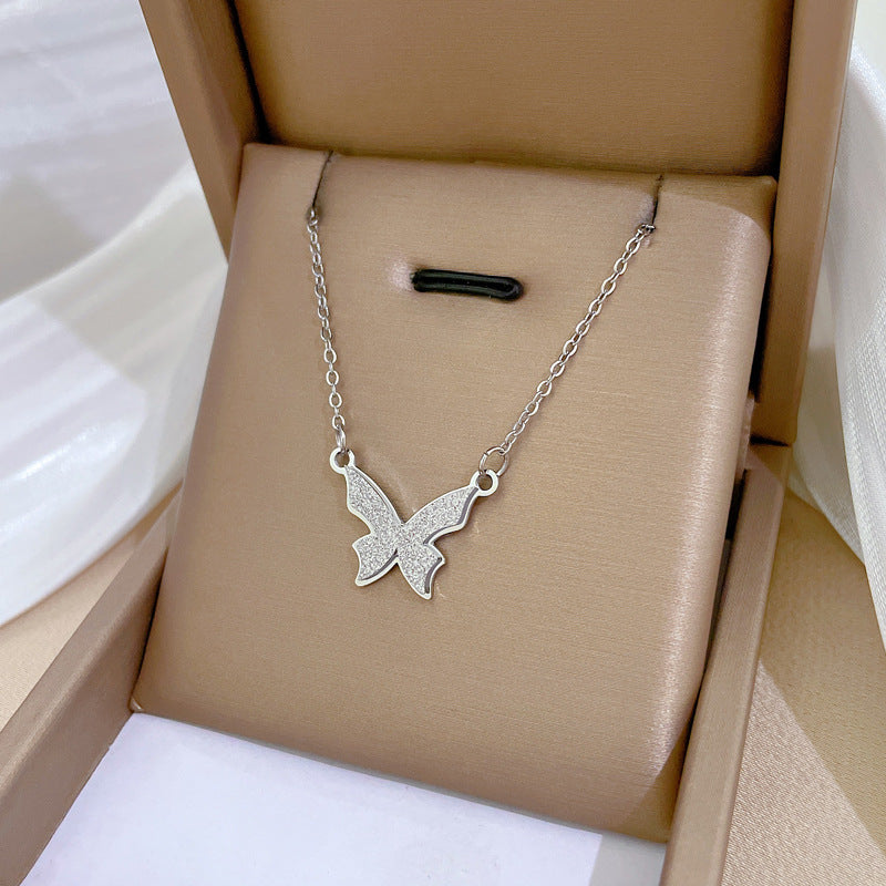 Geometric Minimalist Titanium Steel Pendant Necklace for Women and Men with Irregular Chain
