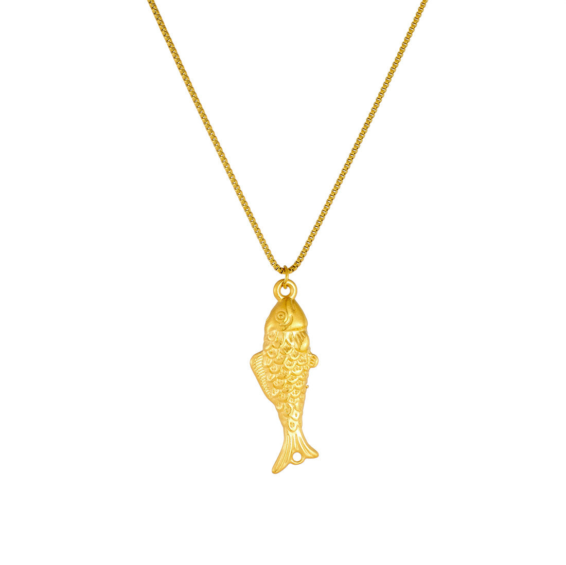Minimalist Luxury Gold Plated Stainless Steel Fish Pendant Necklace for Women