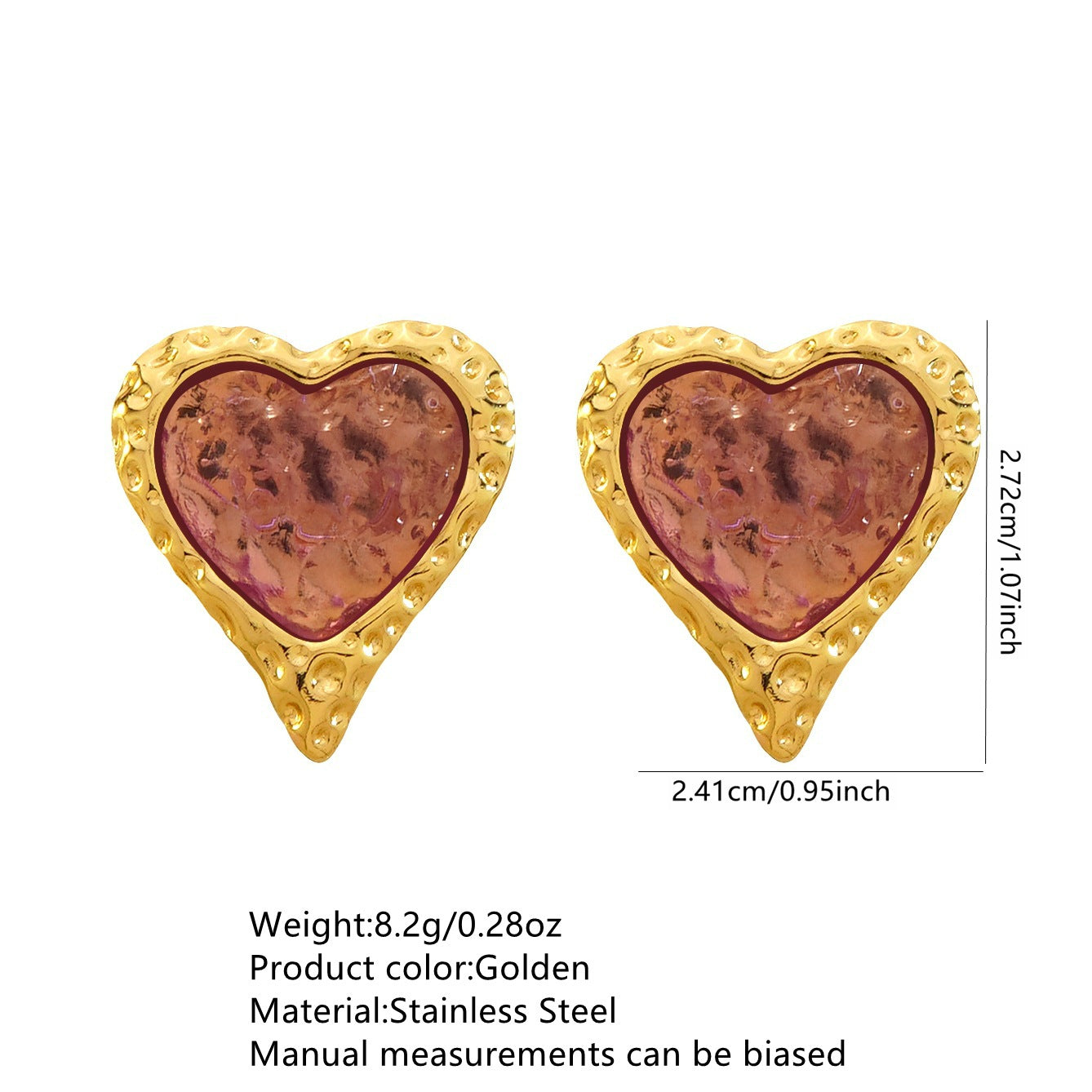Orecchini da donna in acciaio inossidabile con stampa geometrica a cuore, eleganti casual