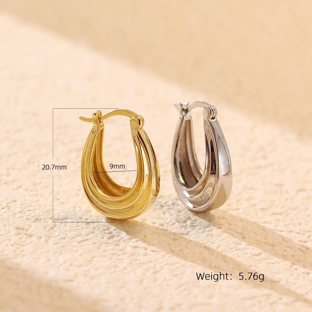 Elegant 925 Sterling Silver Geometric Hoop Earrings for Women