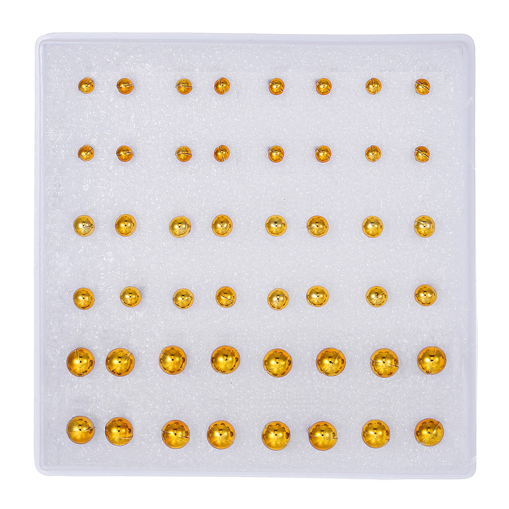 Geometric Round Star Heart Resin Plated Stud Earrings