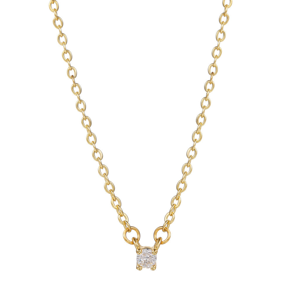 Collana alla moda in rame placcato oro con ciondoli in ametista, smeraldo e zircone, per donna