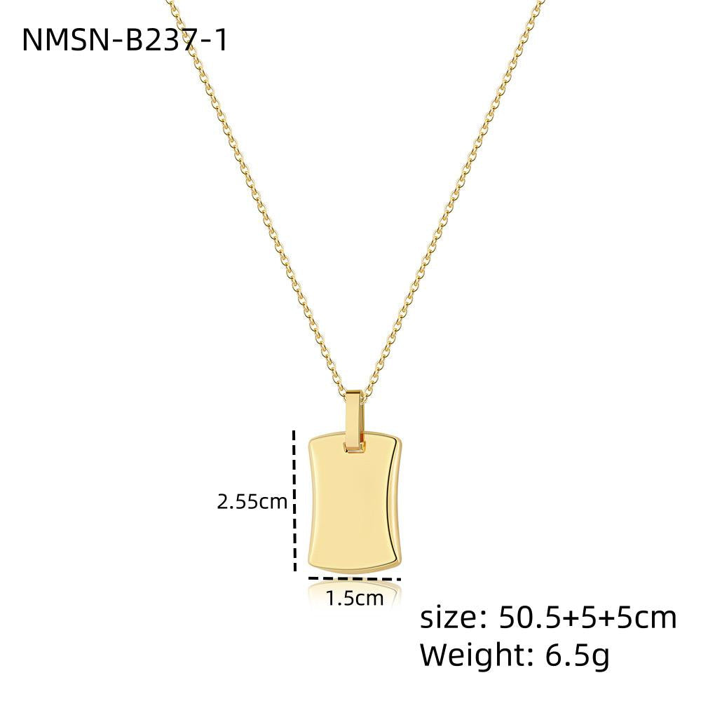 Collar Minimalista de Acero Inoxidable y Titanio Chapado en Oro de 18K PVD con Barra Colgante DIY para Mujer