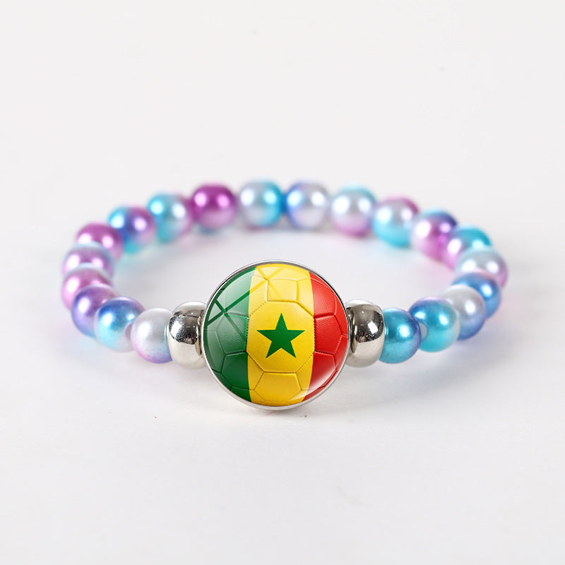 Bracciale unisex rotondo geometrico con perline di cristallo