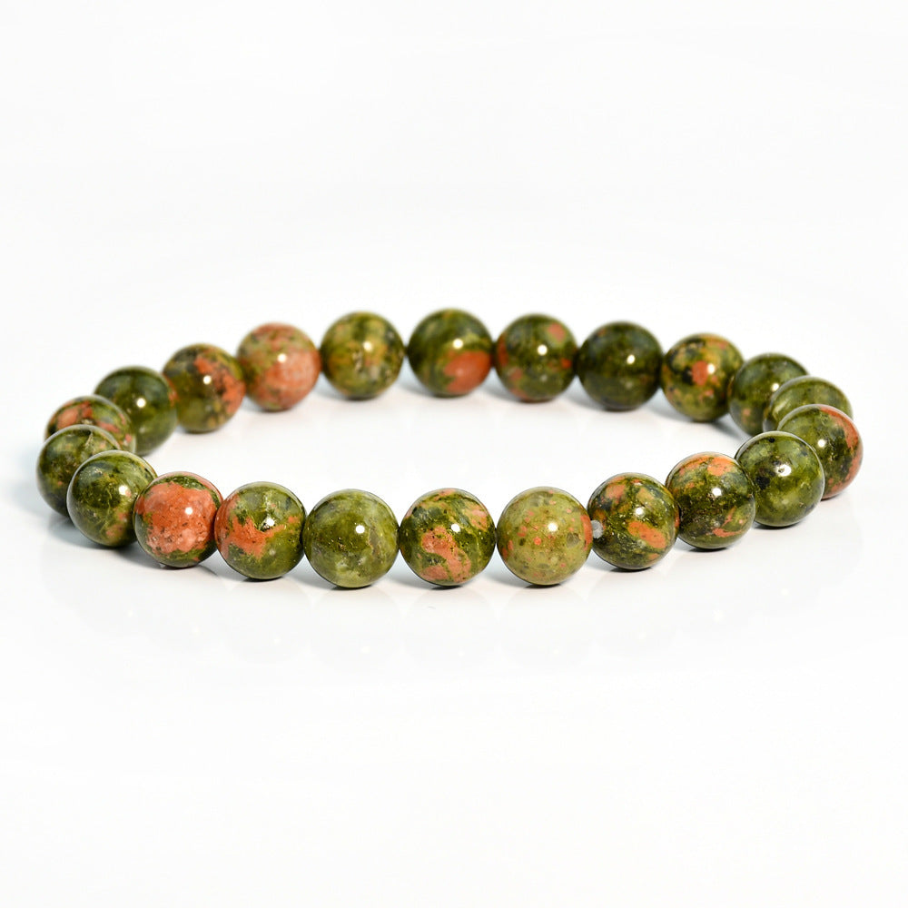 Minimalist Geometric Natural Agate Tourmaline Pink Crystal Beaded Bracelet Unisex Handmade Jewelry