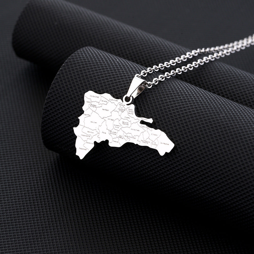 Collar de estilo vintage con colgante geométrico esmaltado para hombre y mujer, de acero inoxidable y titanio, cadena en O, accesorio de moda