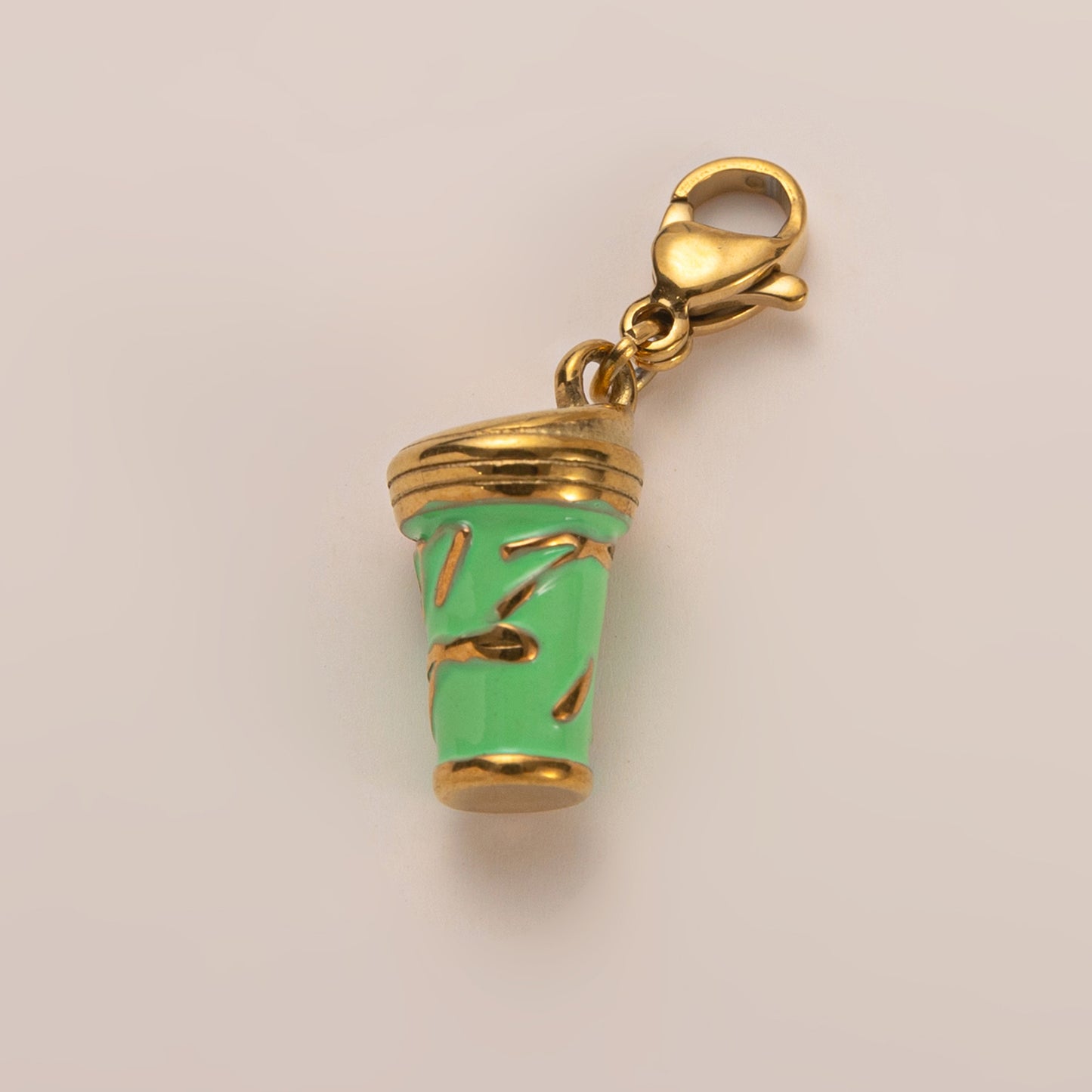 Colorful Cartoon Heart Stainless Steel 18K Gold Plated PVD Charm Bar for Unisex DIY Jewelry Making 9g