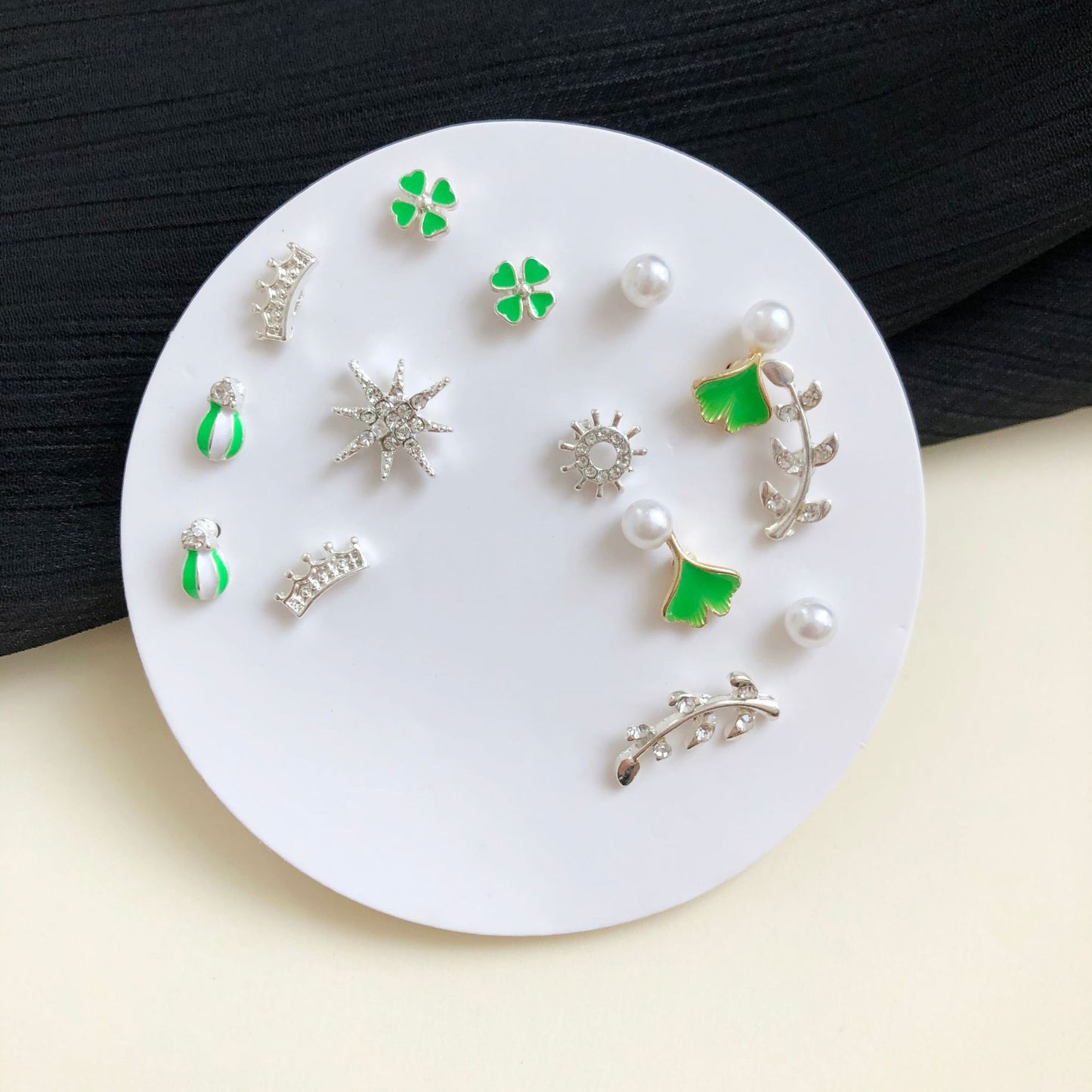 Minimalist Sweet Geometric Alloy Plated Stud Earrings with 925 Sterling Silver Posts for Women