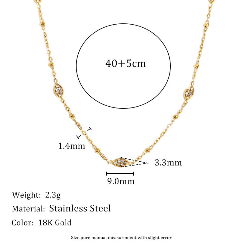 Minimalist Geometric Stainless Steel Plated 18K Gold Fine Chain Tassel Pendant Necklace for Women
