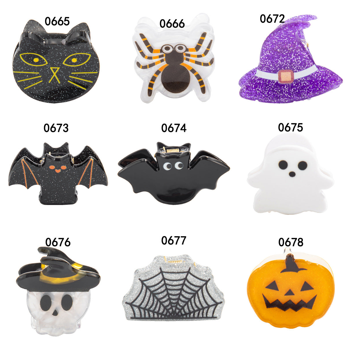Fermaglio Gotico di Halloween con Fantasma e Ragnatela, Fermaglio in Acrilico per Capelli da Donna, Accessorio Festivo in Stile Punk-Chic