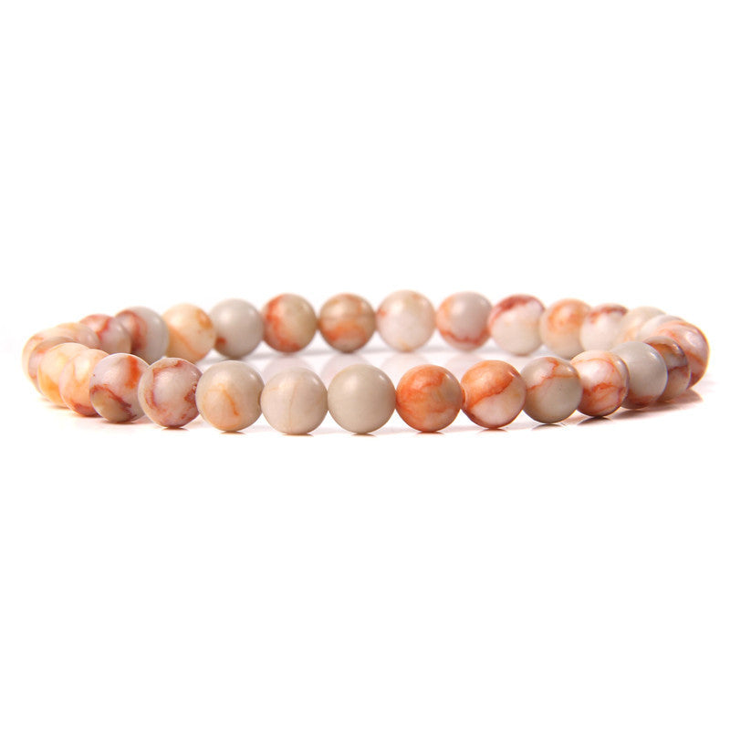 Elegant Casual Geometric Natural Agate Beaded Bracelet Unisex 6mm