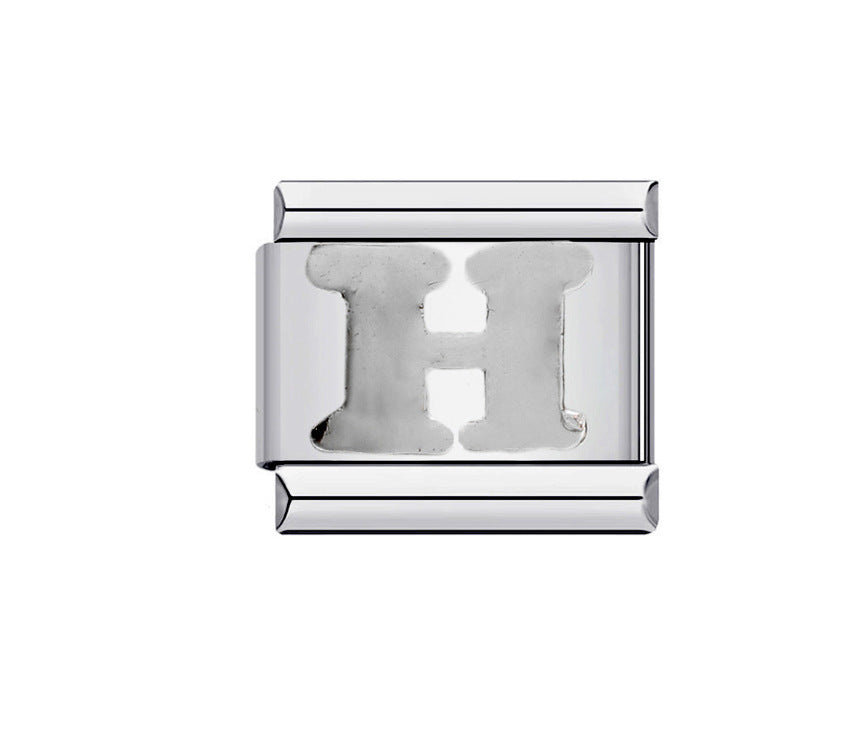 Minimalist Letter Stainless Steel Plating Charm Bar