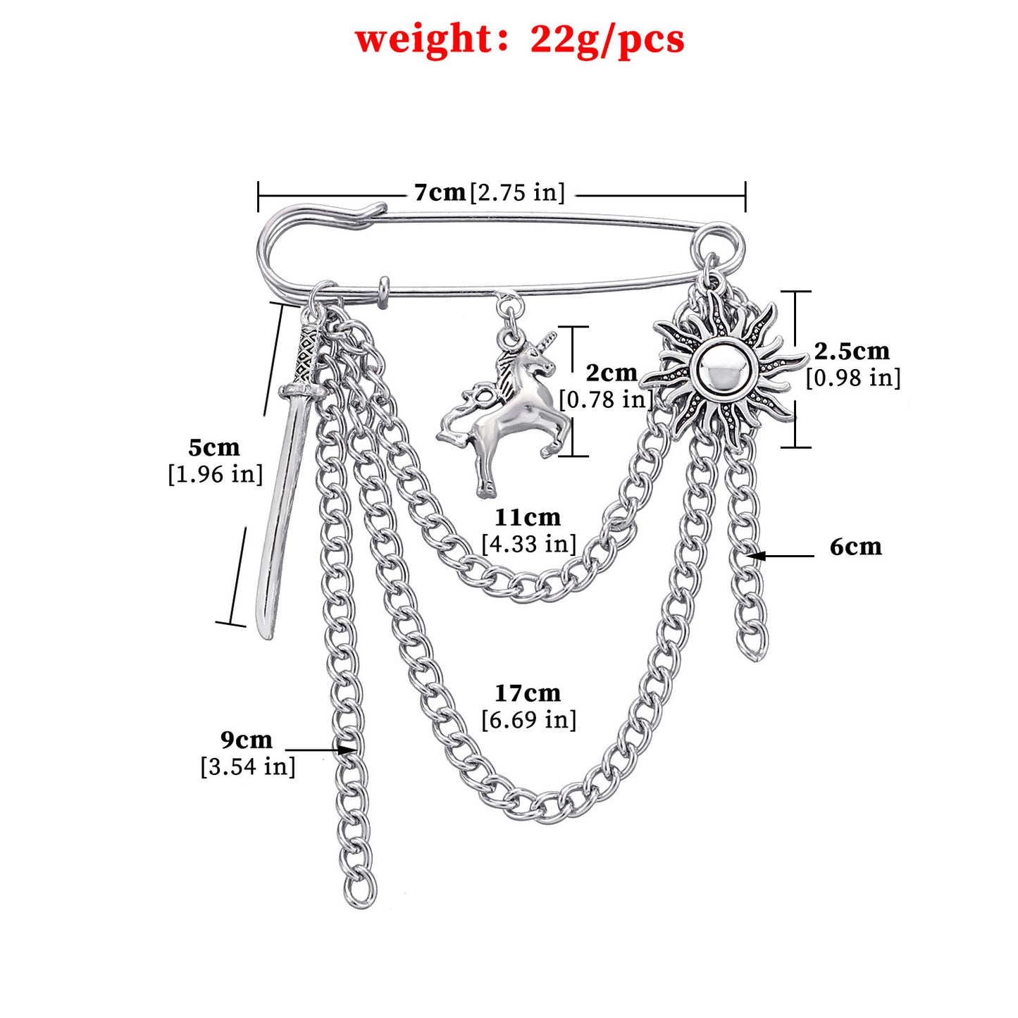 Punk Animal Alloy Brooch Fashionable Unisex Pin Jewelry for Men Women