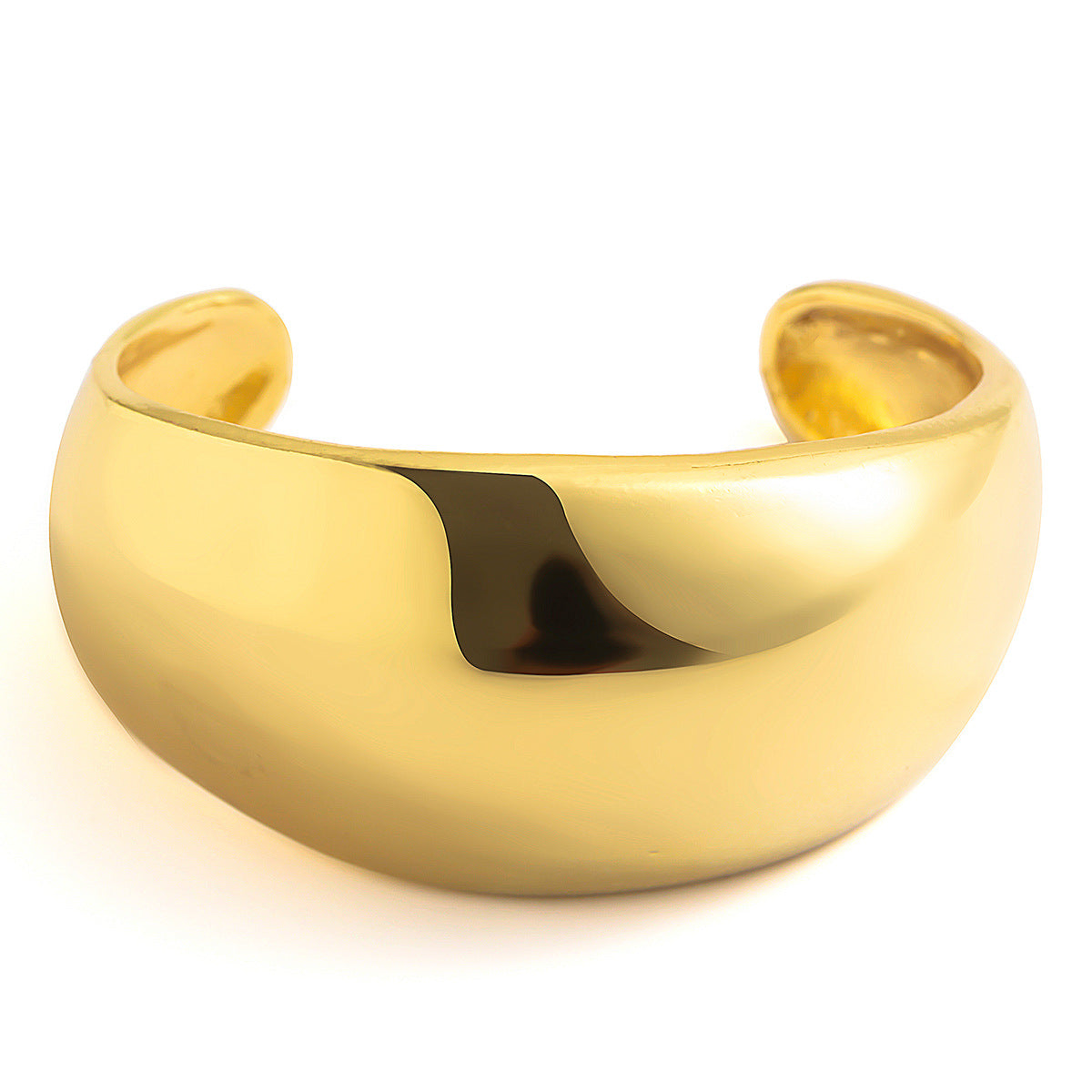 Pulsera geométrica cuadrada de apertura con resorte en aleación pulida con acabado de espejo para mujer