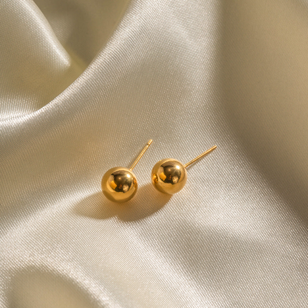 Pendientes de Acero Inoxidable Geométricos Estilo INS con Baño de Oro de 18K, Aretes Redondos, Joyería Femenina Versátil y a la Moda