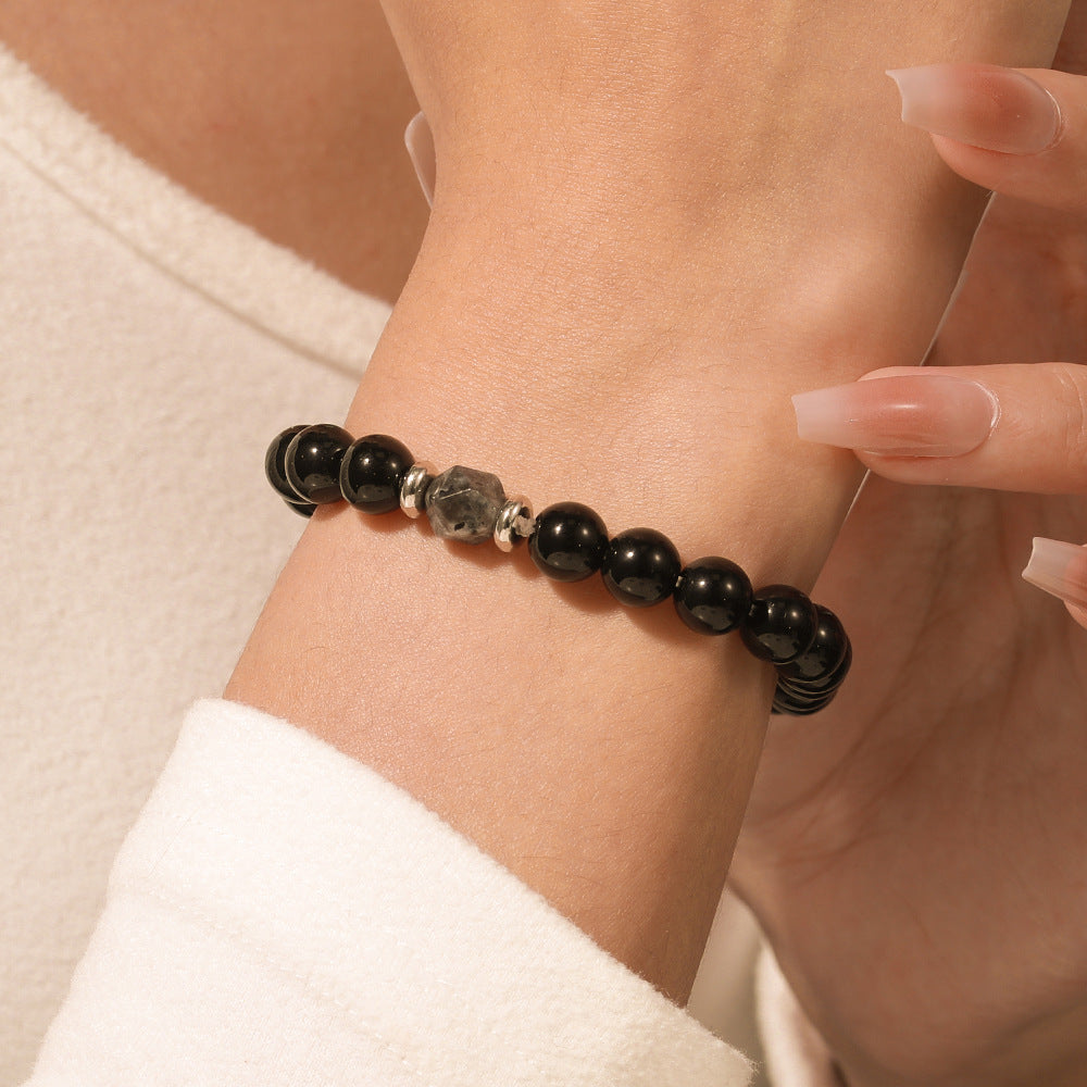 Bohemian Ethnic 8mm Round Natural Stone Stretch Bracelet with Buddha Element
