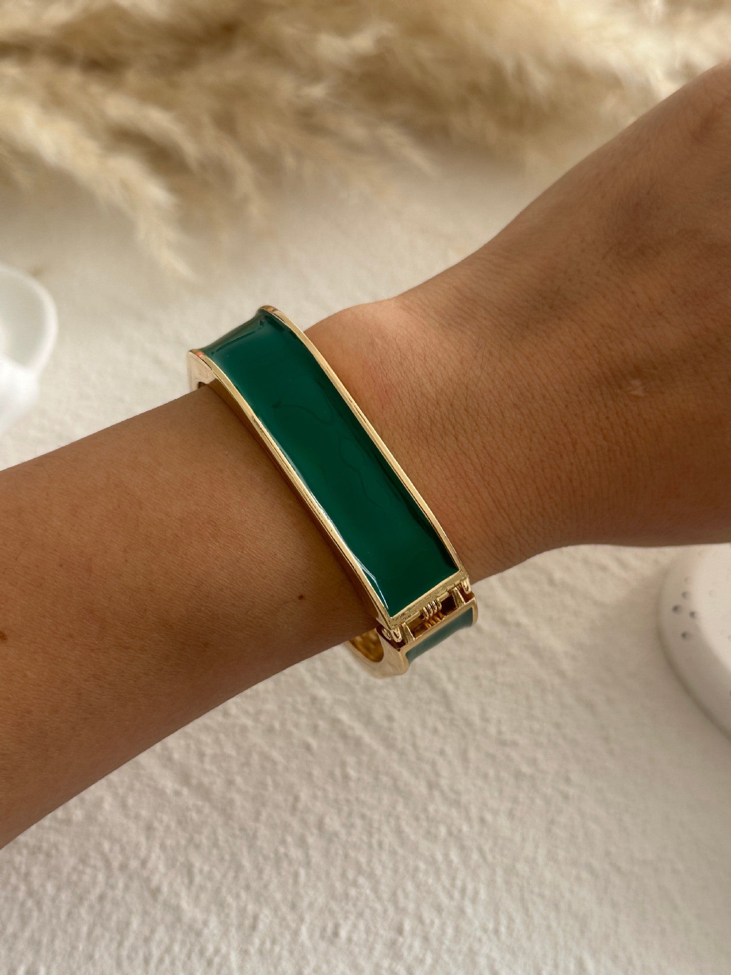 Colorful Drip Oil Heart Geometric Grid Alloy Bracelet