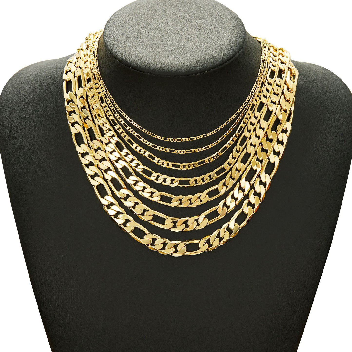 Collana a catena geometrica in acciaio al titanio lucido placcato oro 14K unisex