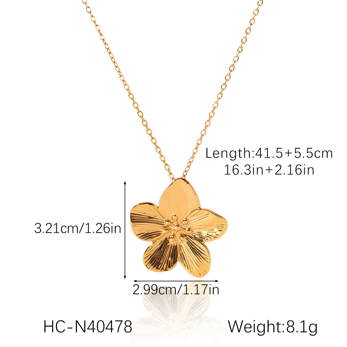 Collana con Pendente a Stella a Otto Punte Geometrica Minimalista in Acciaio Inossidabile con Intarsio di Strass e Placcatura in Oro 18K da Donna