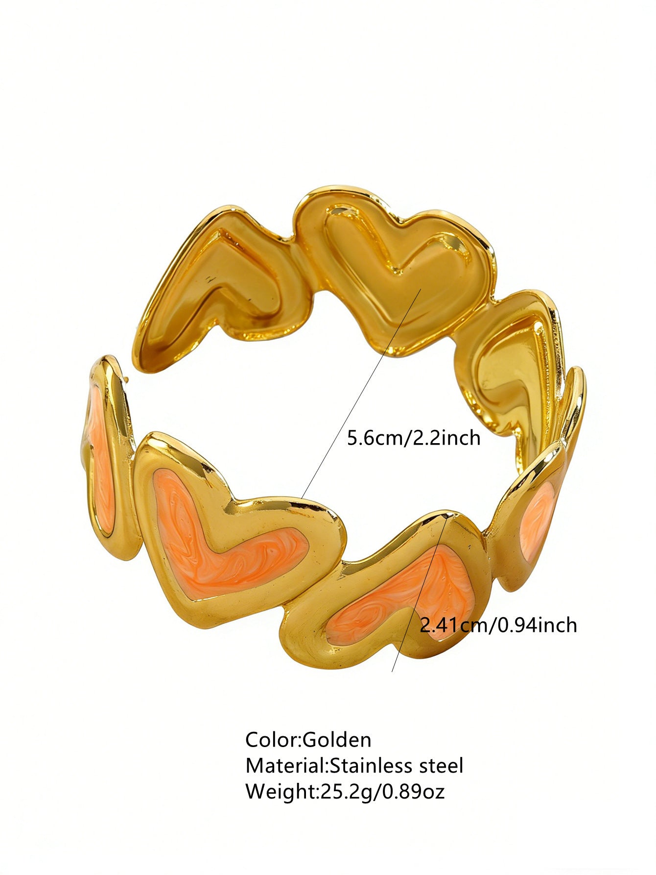Elegante Pulsera Abierta de Lujo Floral con Esmalte de Aceite de Acero Inoxidable y Titanio con Cereza