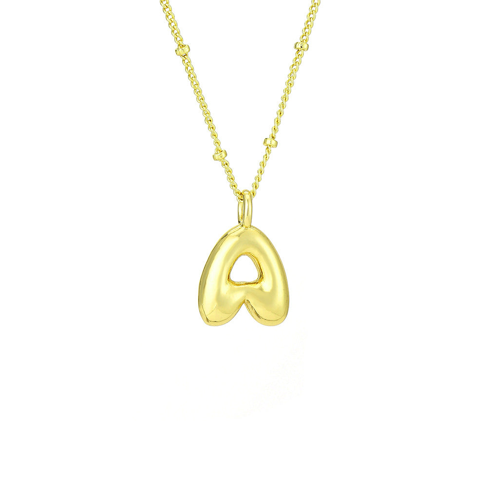 Collar Colgante con Inicial Minimalista para Mujer en Cobre con Acabado Galvanizado Cadena Ajustable para Clavícula