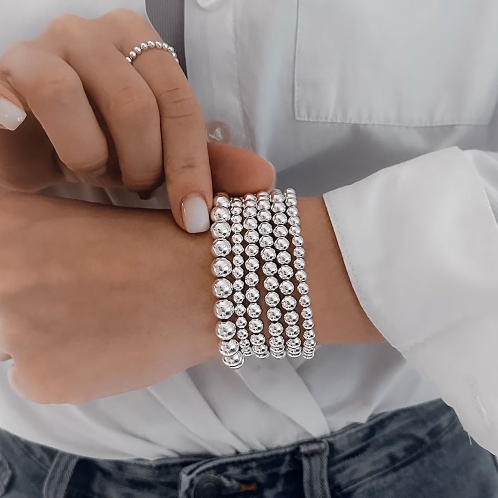Geometric Round Acrylic Beaded Bracelet for Women