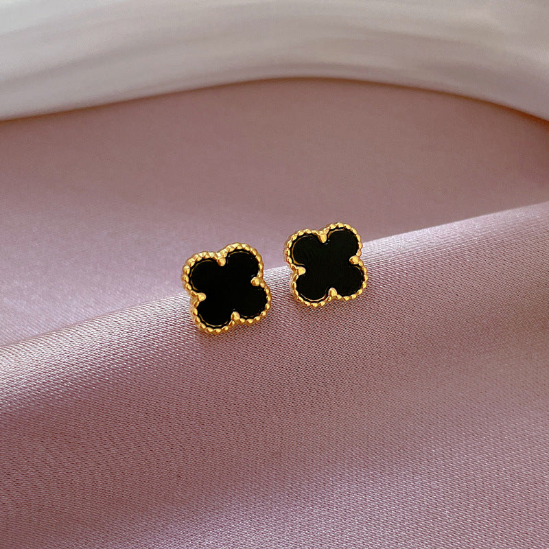 Minimalist Sweet Geometric Titanium Steel Plated Stud Earrings