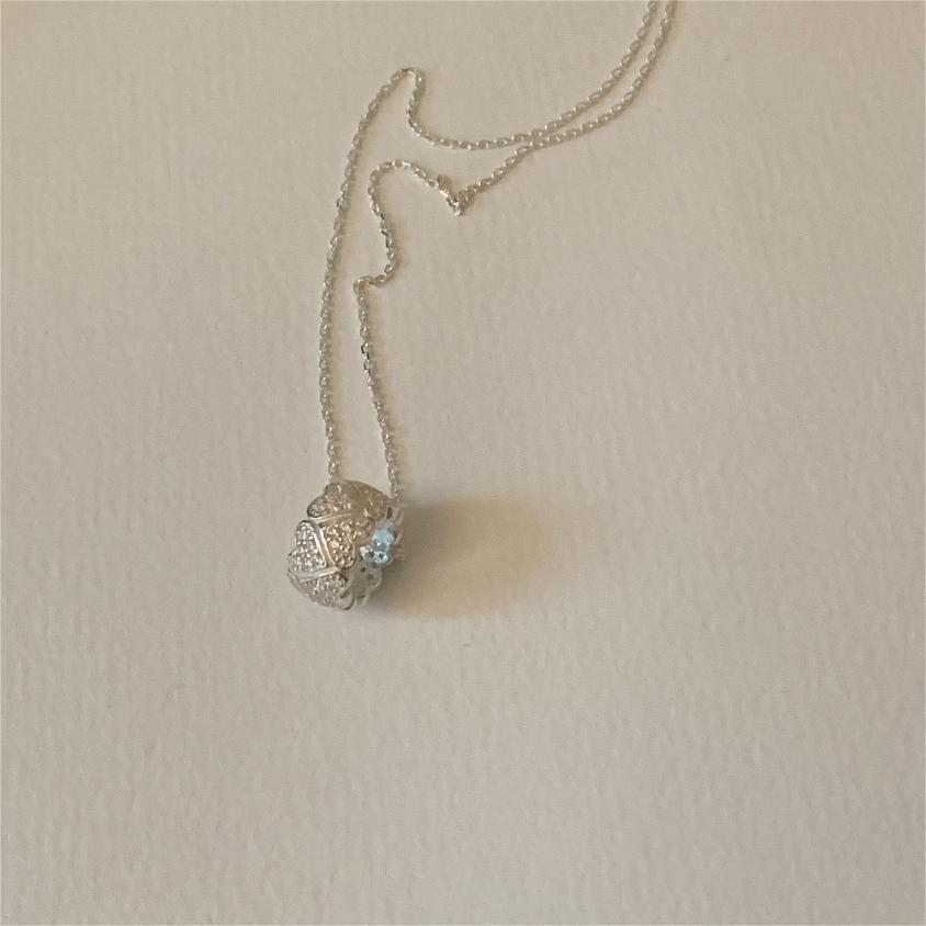 Minimalist Heart-Shaped 925 Sterling Silver Rhinestone Necklace with Plated Finish and Cross Chain