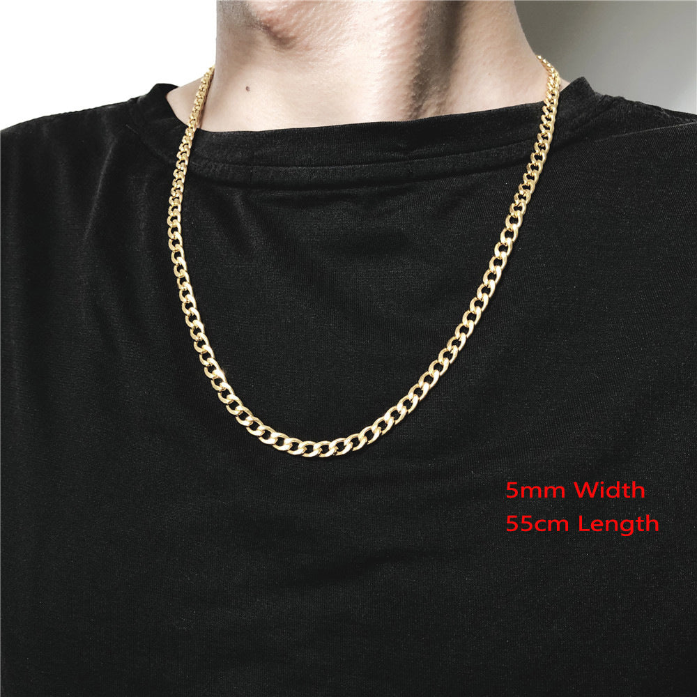 Hip-hop Minimalist Geometric Titanium Steel Curb Chain Necklace Unisex